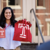Temple University Student accepted with backpack